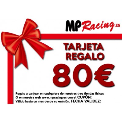 TARJETA REGALO 80€ PARA CANJEAR EN MP RACING