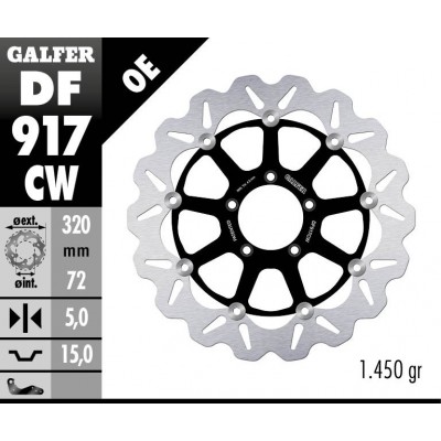 Disco Galfer WAVE FLOATING 320x5mm DF917CW