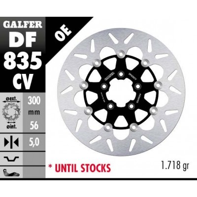 Disco Galfer ROUND FLOATING COMPLETE (C. ALU.) 300x5mm DF835CV
