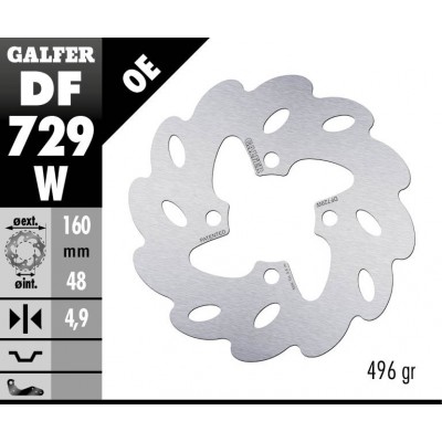Disco Galfer WAVE FIXED 160x4,9mm DF729W
